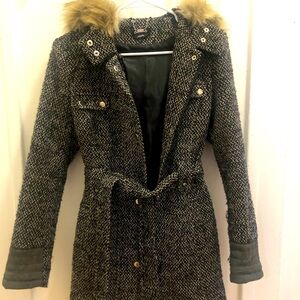 Women's Black Tweed Coat